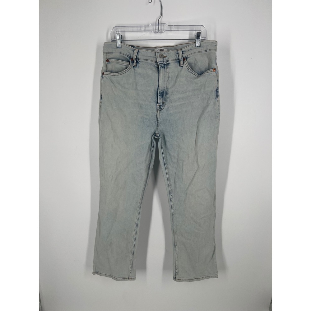 RE/DONE 70s Crop Bootcut Jeans Vapor Wave Light Wash Stretch Denim Size 32